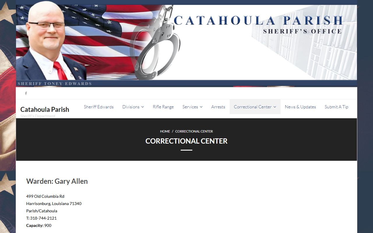 Catahoula Correctional Center inmate custody facility page