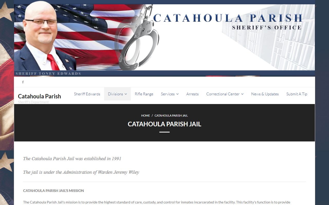Catahoula Parish inmate records on the official jail page